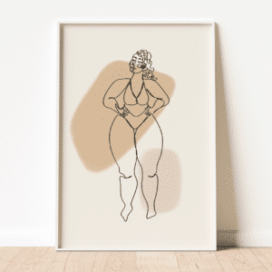 Poster Lineart "Superwoman" - in lila oder creme (DIN A5 - DIN A3)