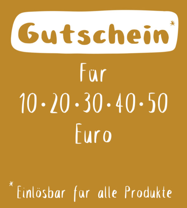 "Geschenk-Gutschein" für gesamten Shop (10-50€) - Digitaler Download