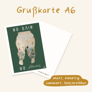 Postkarte "No rain - No flowers"