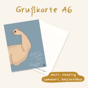 Postkarte "Du schaffst das" ohne Kompression - in blau oder pink