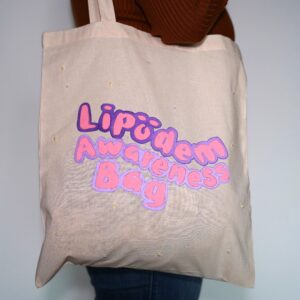 Henkeltasche "Lipödem Awareness Bag" Pünktchen - handbemalt / bestickt