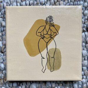 Original auf Leinwand "Line-Art Superwoman" 15x15 cm, 2024