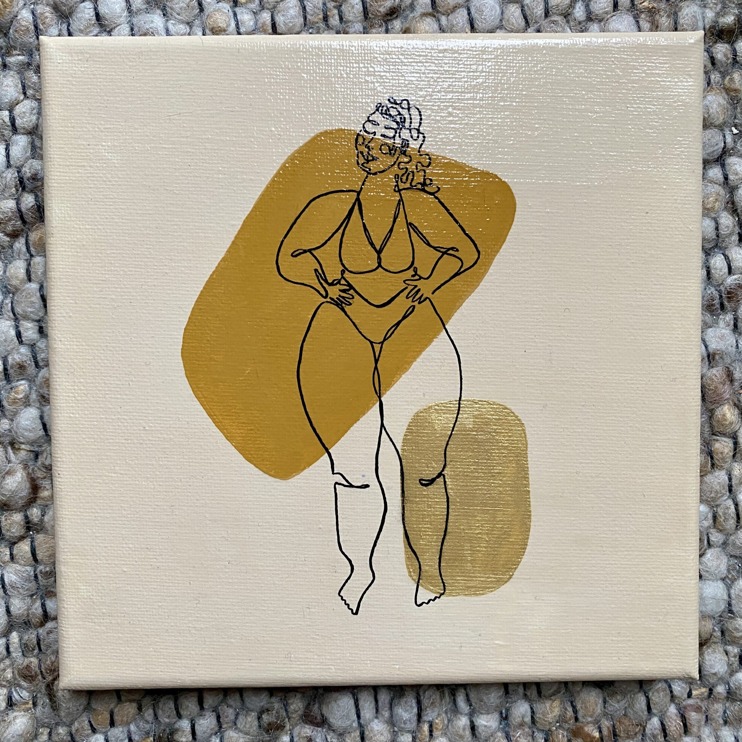 Original auf Leinwand "Line-Art Superwoman" 20x20 cm, 2024