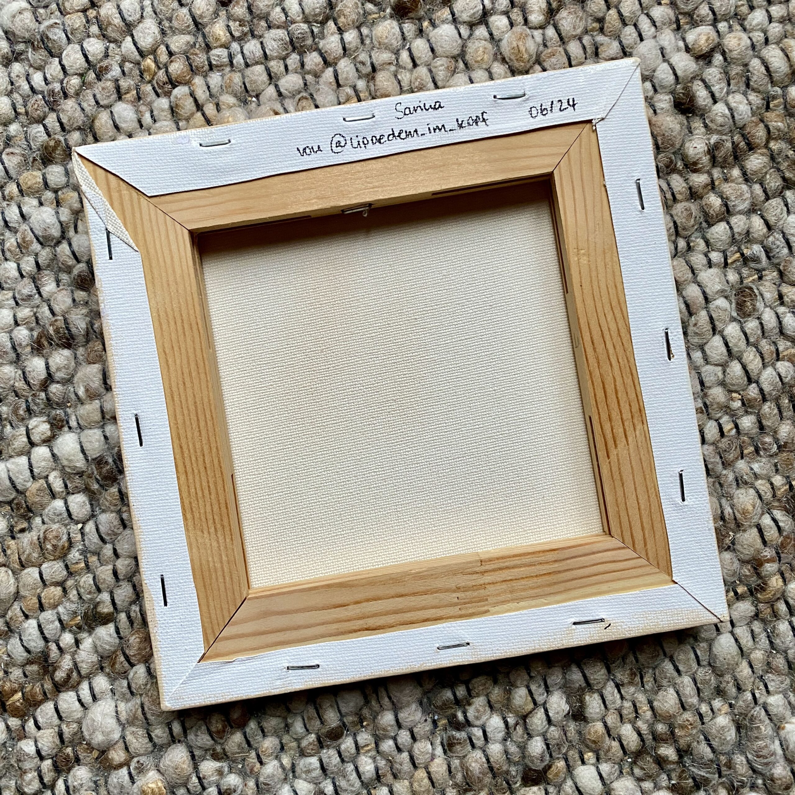 Original auf Leinwand "Line-Art Superwoman" 20x20 cm, 2024 – Bild 5