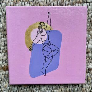 Original auf Leinwand "Line-Art Freudentanz" 20x20 cm, 2024