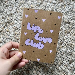 Heft DIN A6 "Lipo Love Club" Lila - handbemalt