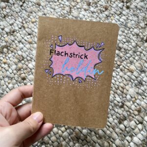 Heft DIN A6 "Flachstrickheldin" Pink - handbemalt