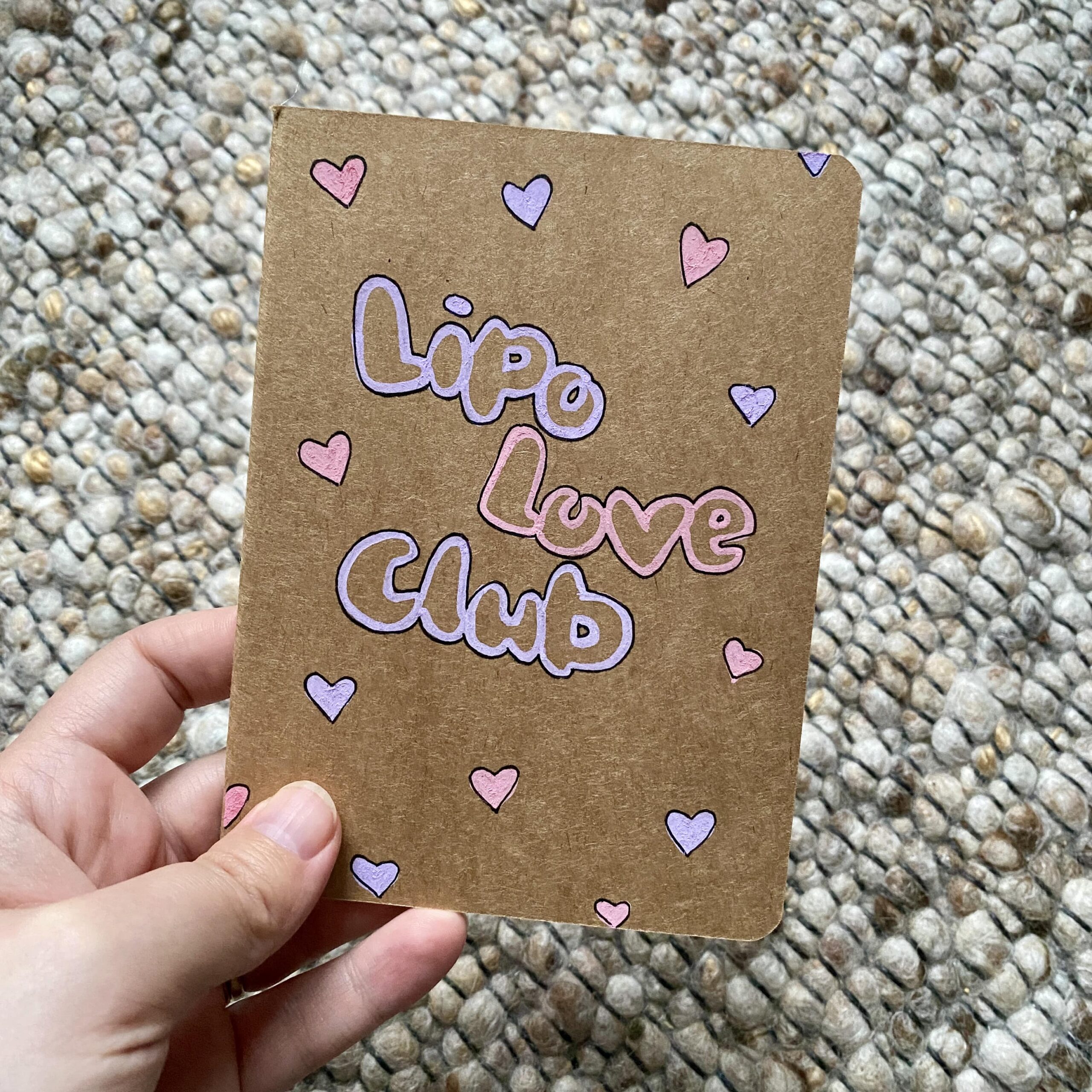Heft DIN A6 "Lipo Love Club" - handbemalt