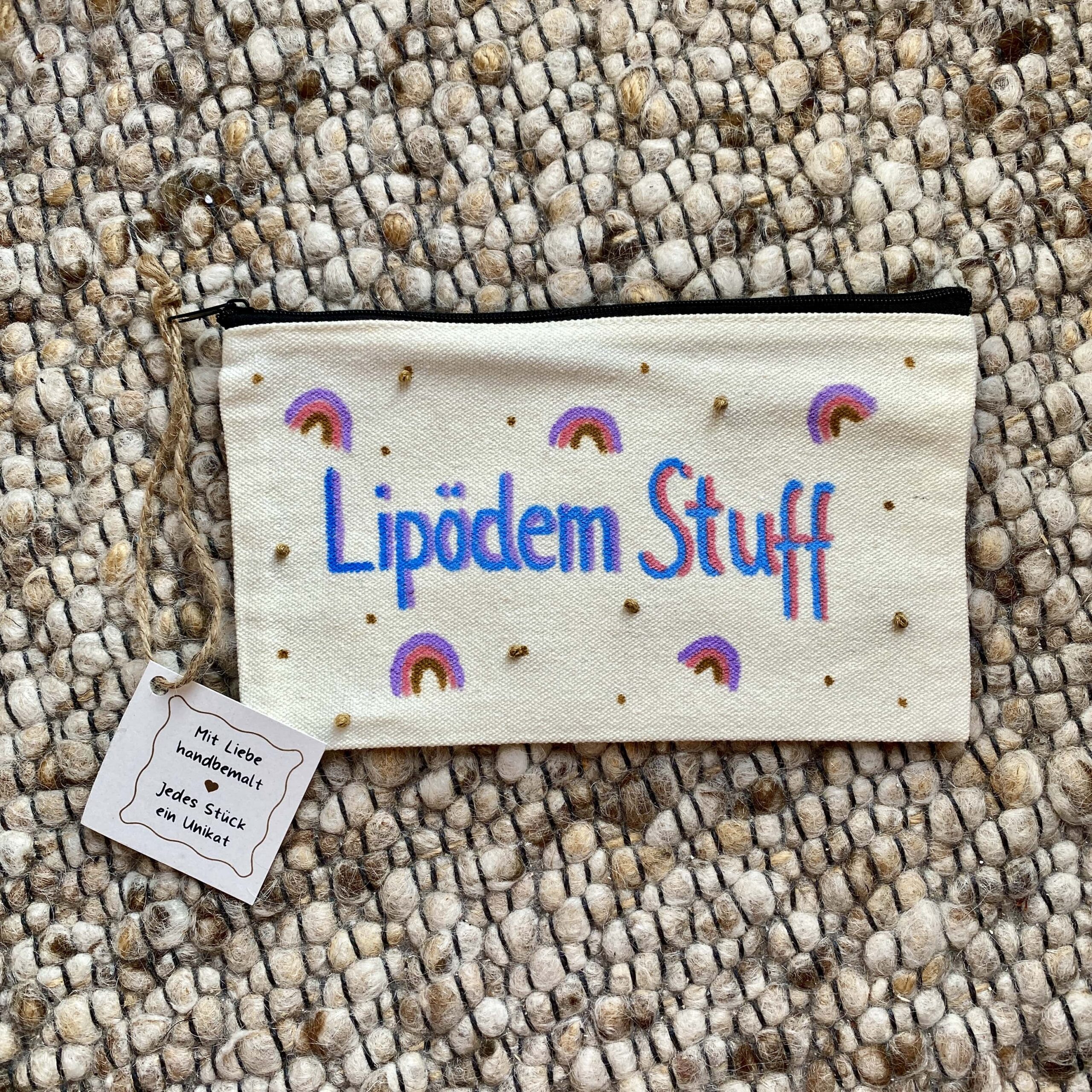 Mäppchen "Lipödem Stuff" - handbemalt / bestickt