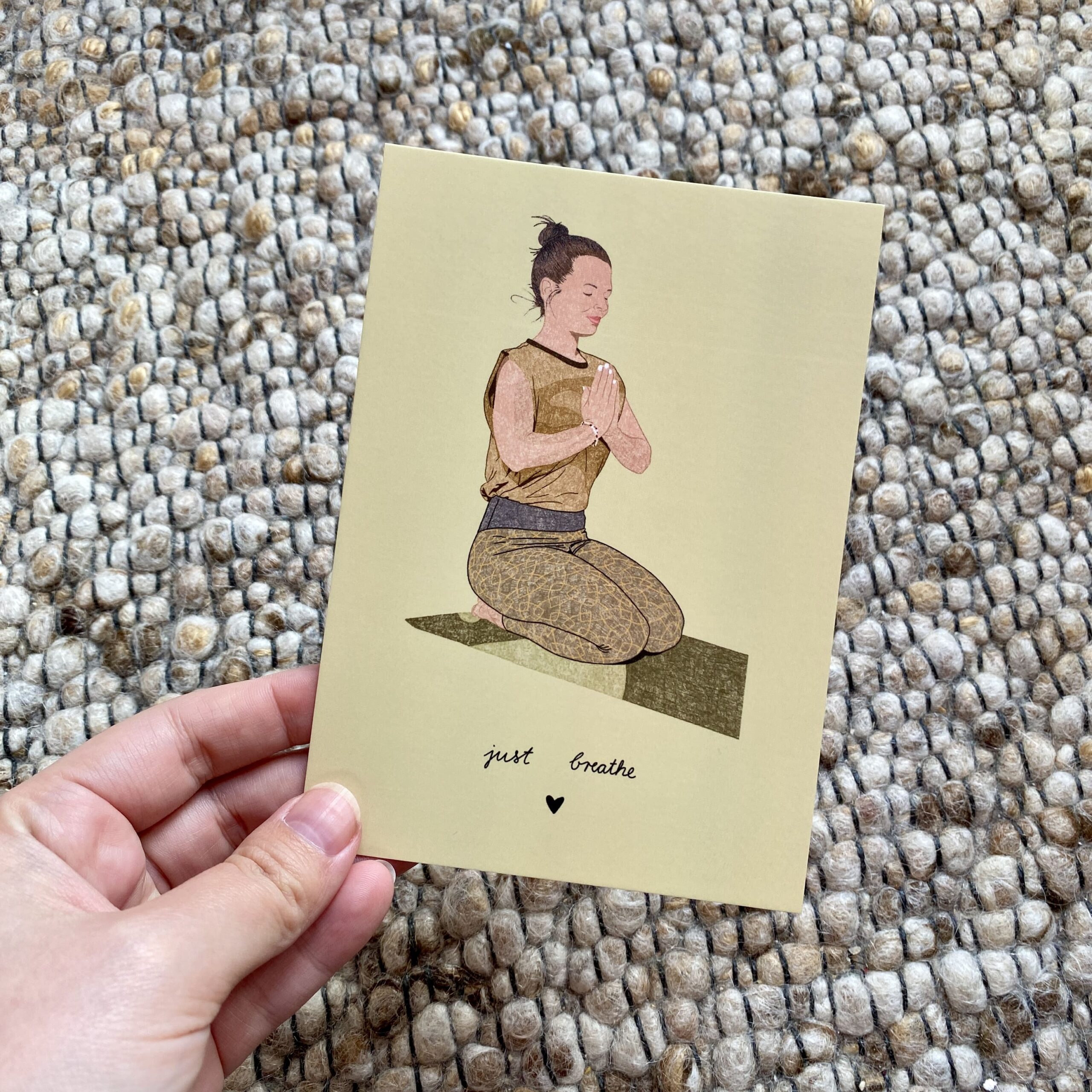 Postkarte "Just breathe" ft. @sara_oedemyoga