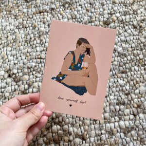 Postkarte "Love yourself first" ft. @hello_its_me_moni