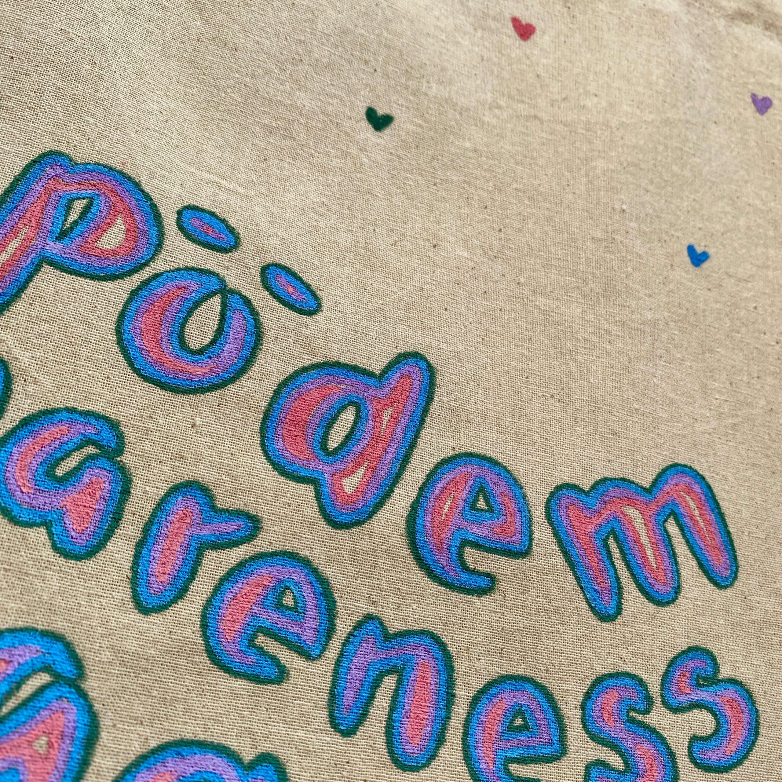 Henkeltasche "Lipödem Awareness Bag" Herzen - handbemalt / bestickt – Bild 2